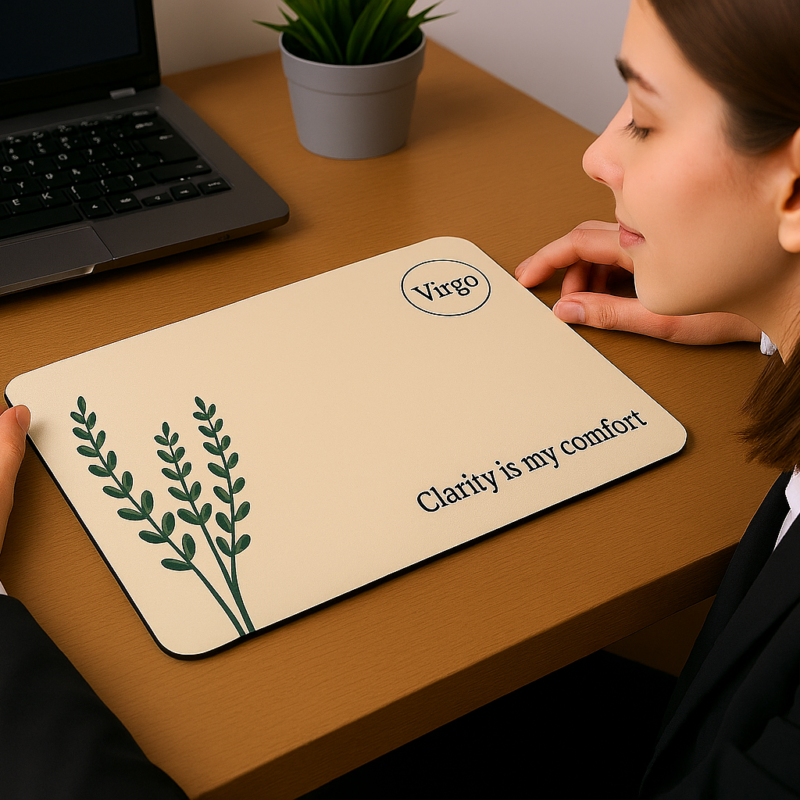 Virgo Mouse Pad – “Clarity Is My Comfort” Botanical Design