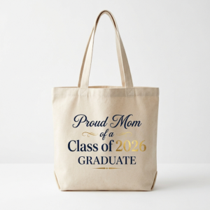 Proud Mom Graduation Tote Bag