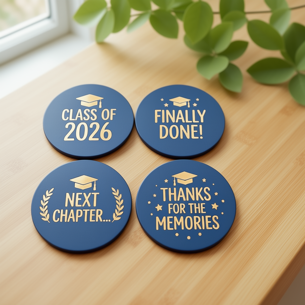Graduation 2026 Bamboo Coasters - Image 3