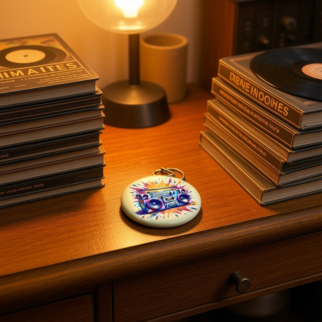 Retro Boombox Miniature KeyChain - Image 2