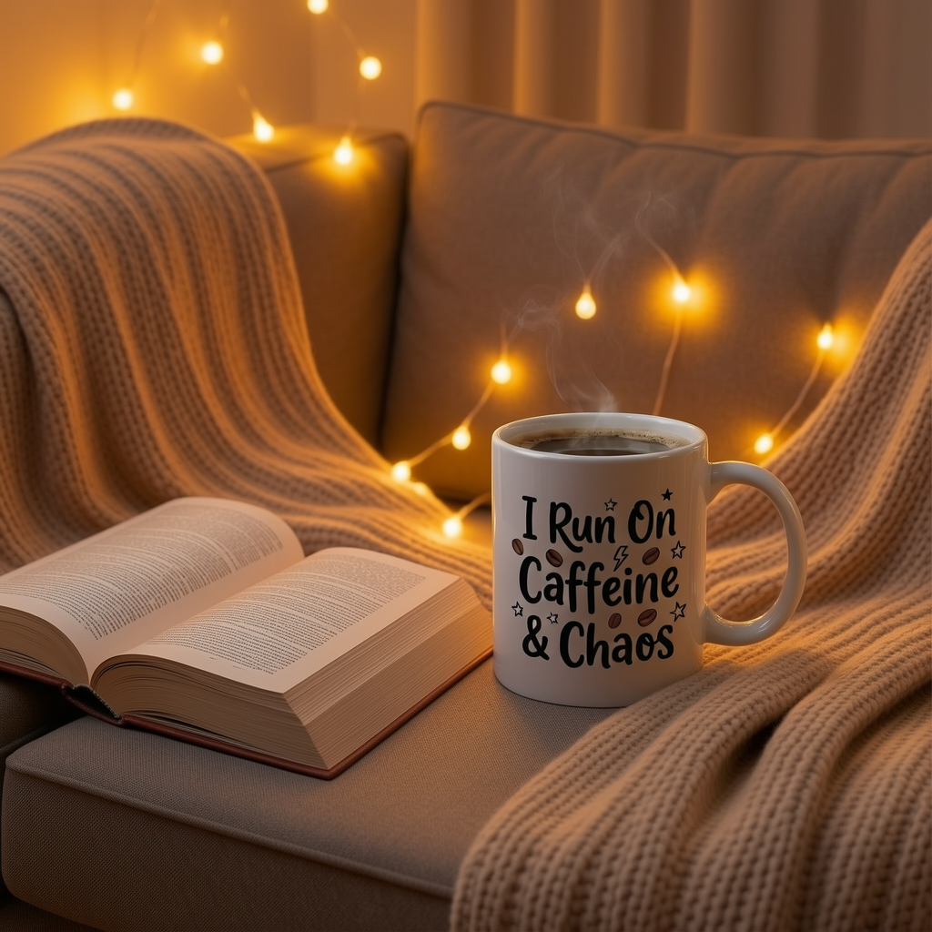 Caffeine and Chaos - Custom Ceramic Mug 11oz - Image 2