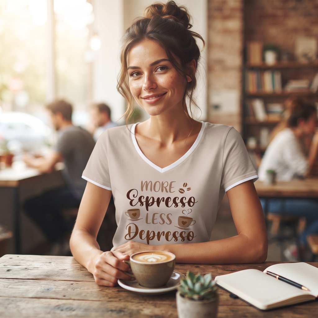 More Espresso, Less Depresso Women’s T-Shirt - Image 3