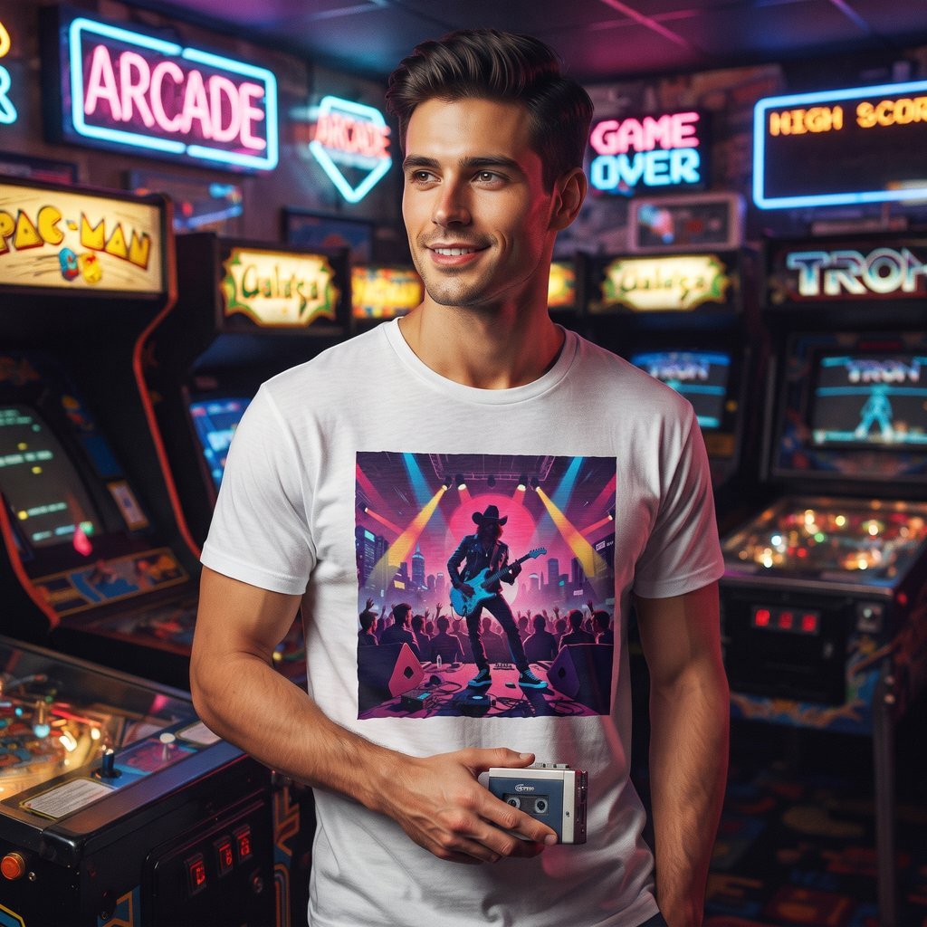 Synthwave Concert Scene Retro T-Shirt - Image 3