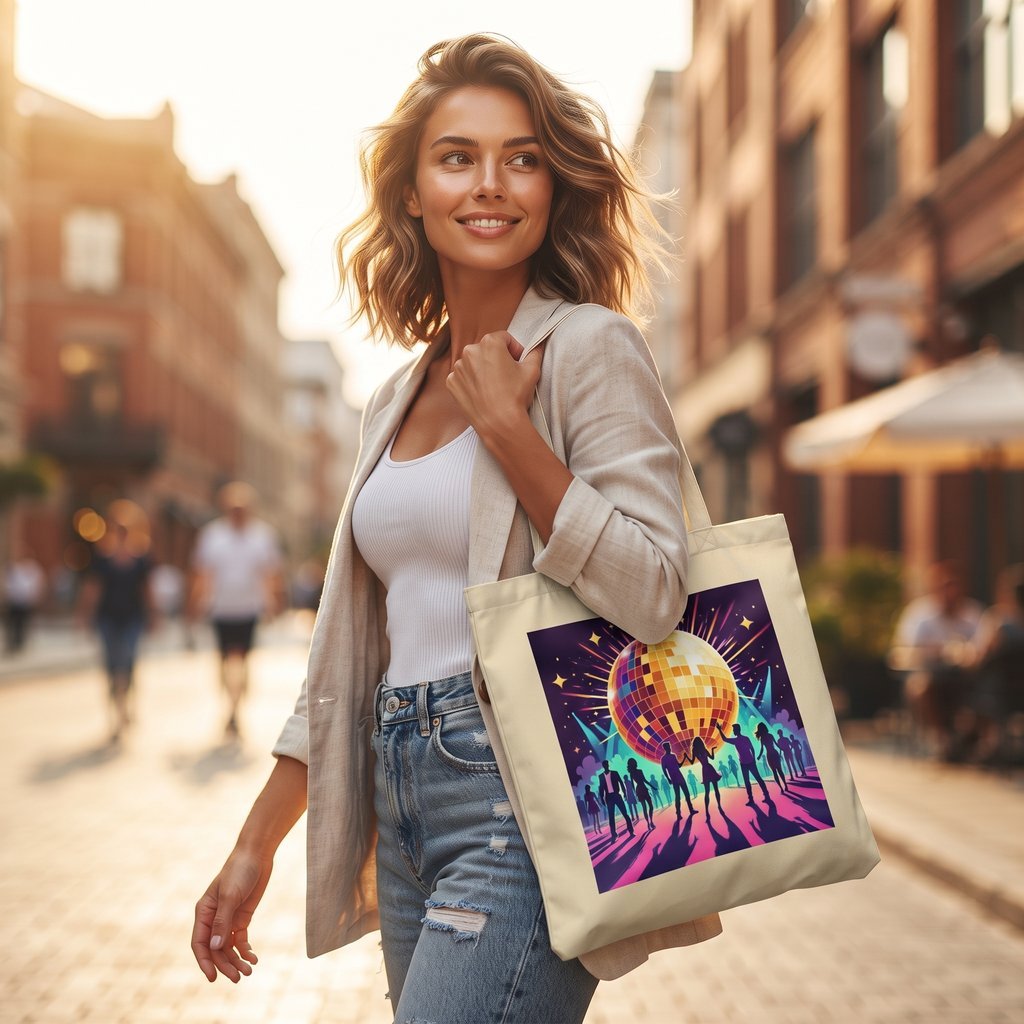 Funky Disco Ball Retro Tote Bag - Image 2