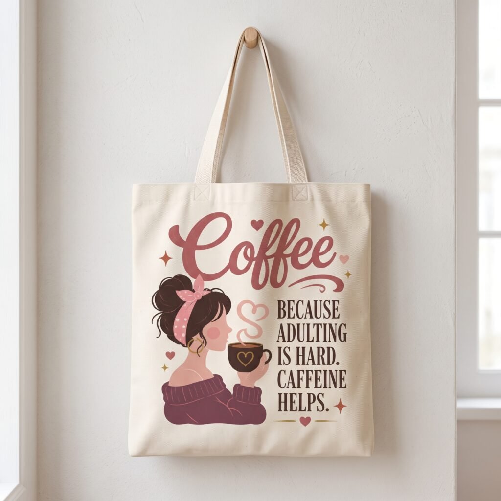 Women & Coffee Canvas Tote Bag